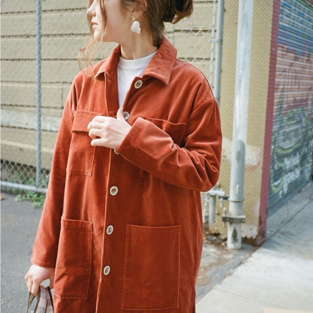 Paloma Wool Velvet Malina Jacket in Wine Rust color